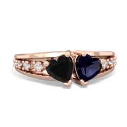 Onyx Heart To Heart 14K Rose Gold ring R3342