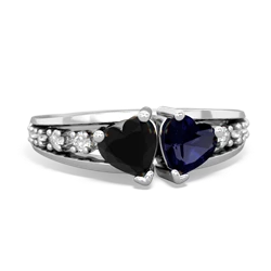 Onyx Heart To Heart 14K White Gold ring R3342