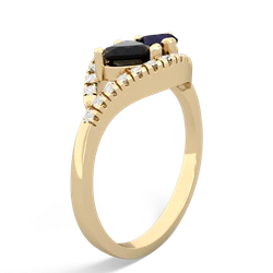 Onyx Mother And Child 14K Yellow Gold ring R3010