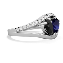 Onyx Nestled Heart Keepsake 14K White Gold ring R5650