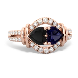 Onyx Art-Deco Keepsake 14K Rose Gold ring R5630