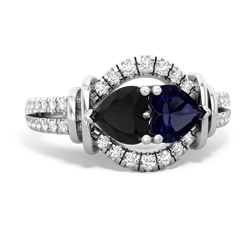 Onyx Art-Deco Keepsake 14K White Gold ring R5630