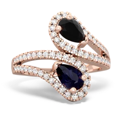 Onyx Diamond Dazzler 14K Rose Gold ring R3000