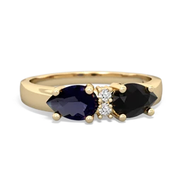 Onyx Pear Bowtie 14K Yellow Gold ring R0865