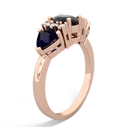 Onyx Antique Style Three Stone 14K Rose Gold ring R2186