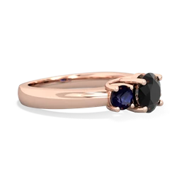 Onyx Three Stone Round Trellis 14K Rose Gold ring R4018