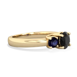 Onyx Three Stone Round Trellis 14K Yellow Gold ring R4018