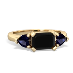 Onyx Three Stone 14K Yellow Gold ring R5235