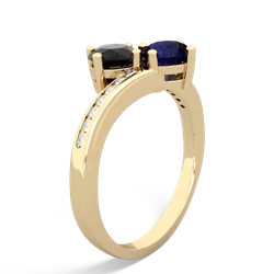 Onyx Channel Set Two Stone 14K Yellow Gold ring R5303