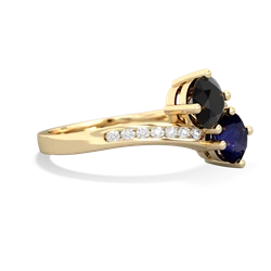 Onyx Channel Set Two Stone 14K Yellow Gold ring R5303