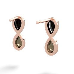 Onyx Infinity 14K Rose Gold earrings E5050