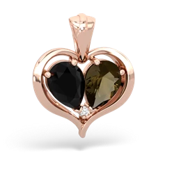 Onyx Two Become One 14K Rose Gold pendant P5330