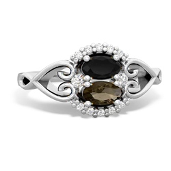 Onyx Love Nest 14K White Gold ring R5860