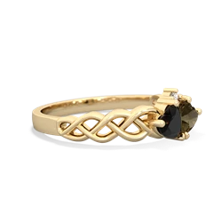 Onyx Heart To Heart Braid 14K Yellow Gold ring R5870