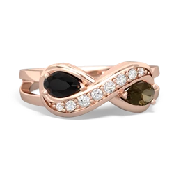 Onyx Diamond Infinity 14K Rose Gold ring R5390