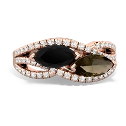 Onyx Diamond Rivers 14K Rose Gold ring R3070