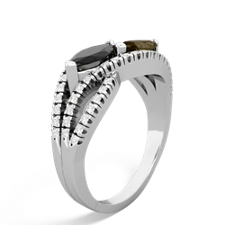 Onyx Diamond Rivers 14K White Gold ring R3070