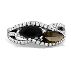 Onyx Diamond Rivers 14K White Gold ring R3070