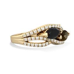 Onyx Diamond Rivers 14K Yellow Gold ring R3070