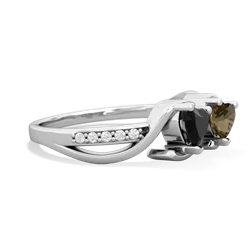 Onyx Side By Side 14K White Gold ring R3090