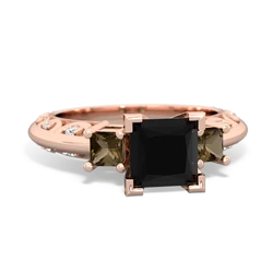 Onyx Eternal Embrace Engagement 14K Rose Gold ring C2001