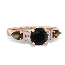 Onyx 6Mm Round Eternal Embrace Engagement 14K Rose Gold ring R2005