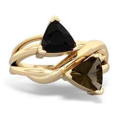 Onyx Split Band Swirl 14K Yellow Gold ring R2341