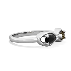 Onyx Infinity 14K White Gold ring R5050