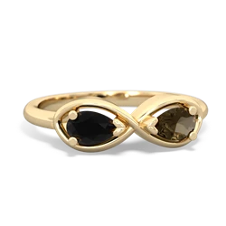 Onyx Infinity 14K Yellow Gold ring R5050