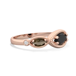 Onyx Milgrain Marquise 14K Rose Gold ring R5700