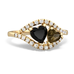 Onyx Mother And Child 14K Yellow Gold ring R3010