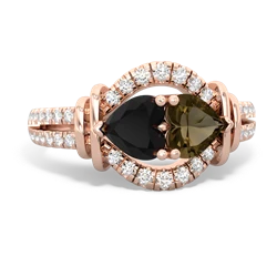 Onyx Art-Deco Keepsake 14K Rose Gold ring R5630