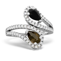 Onyx Diamond Dazzler 14K White Gold ring R3000