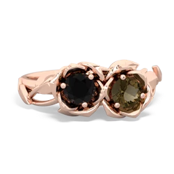 Onyx Rose Garden 14K Rose Gold ring R5510