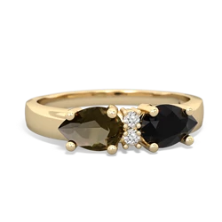 Onyx Pear Bowtie 14K Yellow Gold ring R0865