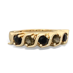 Onyx Anniversary Band 14K Yellow Gold ring R2089