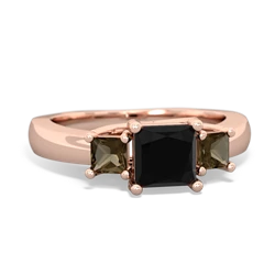 Onyx Three Stone Trellis 14K Rose Gold ring R4015