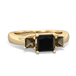 Onyx Three Stone Trellis 14K Yellow Gold ring R4015