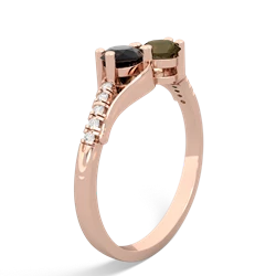 Onyx Infinity Pave Two Stone 14K Rose Gold ring R5285