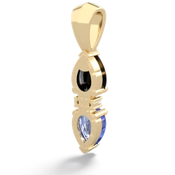 Onyx Bowtie Drop 14K Yellow Gold pendant P0865