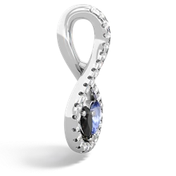 Onyx Pave Twist 'One Heart' 14K White Gold pendant P5360