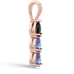 Onyx Dew Drops 14K Rose Gold pendant P2251