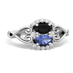 Onyx Love Nest 14K White Gold ring R5860