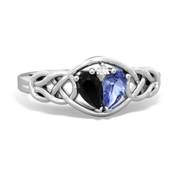 Onyx Celtic Love Knot 14K White Gold ring R5420