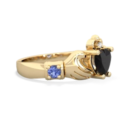 Onyx Claddagh Keepsake 14K Yellow Gold ring R5245