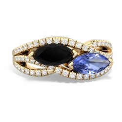 Onyx Diamond Rivers 14K Yellow Gold ring R3070