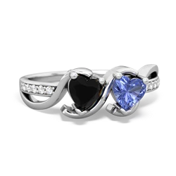 Onyx Side By Side 14K White Gold ring R3090