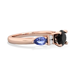 Onyx 6Mm Round Eternal Embrace Engagement 14K Rose Gold ring R2005