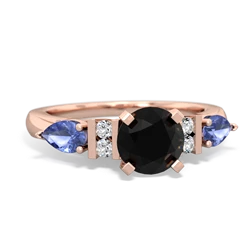 Onyx 6Mm Round Eternal Embrace Engagement 14K Rose Gold ring R2005