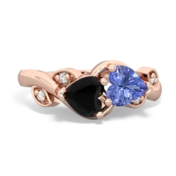 Onyx Floral Elegance 14K Rose Gold ring R5790